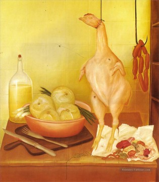Table de cuisine 3 Fernando Botero Peinture à l'huile